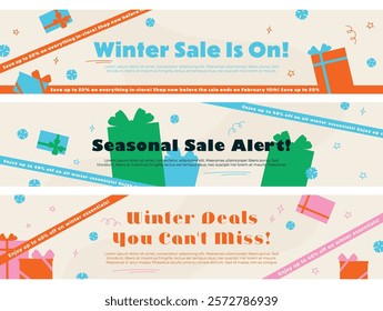 Winter Sale banners that offer up to 50 off all items and incredible deals that are available until the end of the sales season.