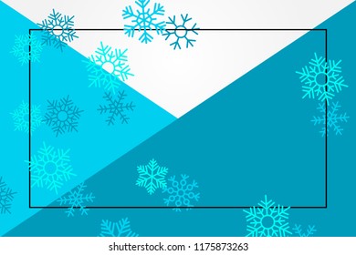 Winter sale blue background with snowflakes