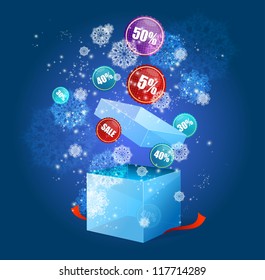 Winter sale box vector
