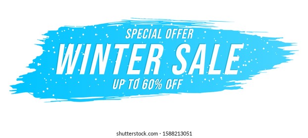 winter sale brush banner template
