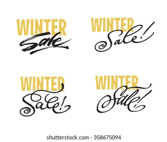 "Winter Sale" calligraphic lettering set