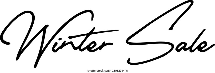 Winter Sale Calligraphy Black Color Text 
on White Background