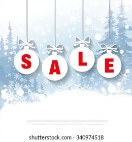 Winter sale. Christmas balls