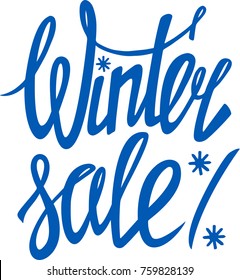 Winter sale. Colorful vector illustration. Hand drawn lettering. Christmas holidays