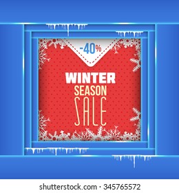 Winter Sale Concept Abstract Background, Web Banner or Card Design
