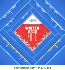 Winter Sale Concept Abstract Background, Web Banner or Card Design