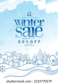 winter sale creative banner, vector design illustration.
