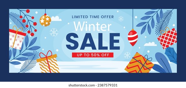 Winter sale design for advertising banners leaflets and flyer vector