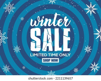 Winter sale design banner. Christmas, new year, shopping promotion. Vector illustration.