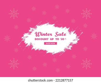 Winter sale design banner. Christmas, new year, shopping promotion. Vector illustration.