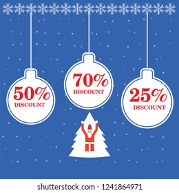 Winter sale and discount poster design template or Background Creative business promotional vector
