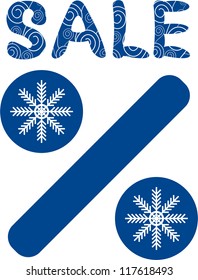Winter sale discount vector illustration