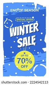 Winter sale flat design background, for banners, templates, posters, flyers and others.