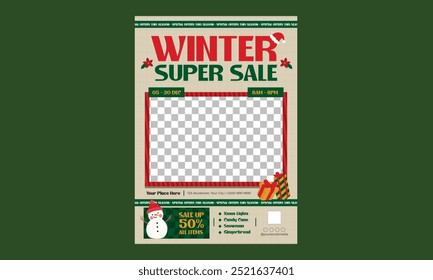 Winter Sale Flyer. Vector illustration
