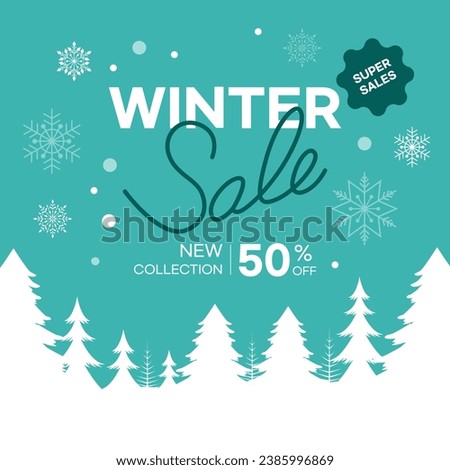winter sale and frame background