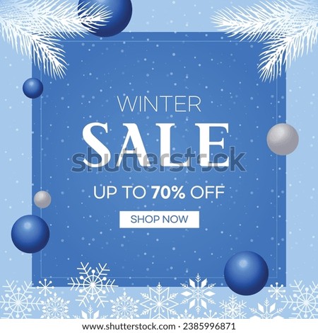 winter sale and frame background