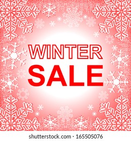 Winter Sale. Frame in red.