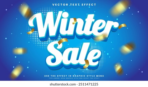 Winter Sale Frozen ice editable text effect Template