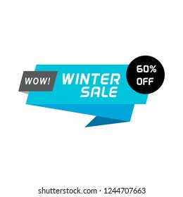 Winter sale geometric banner.  Sale banner element for web or print banner, flyer, brochure.