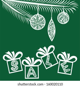 Winter sale gifts vector illustration