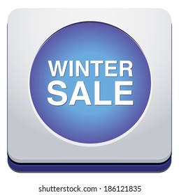 winter sale glossy icon isolated on white background