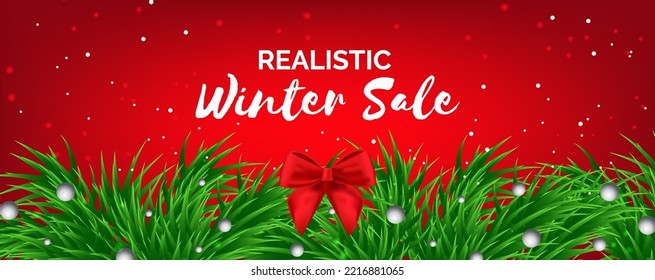 venta de invierno banner horizontal ilustración vectorial diseño plano