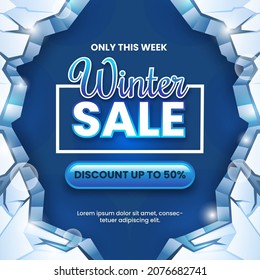 Winter Sale In Ice Cracks