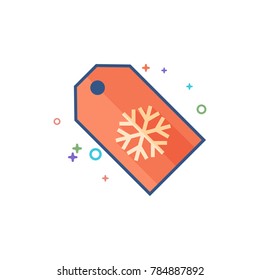 Winter sale icon in outlined flat color style. Vector illustration.