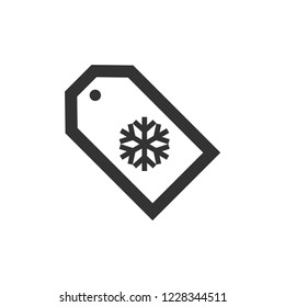 Winter sale icon in thick outline style. Black and white monochrome vector illustration.