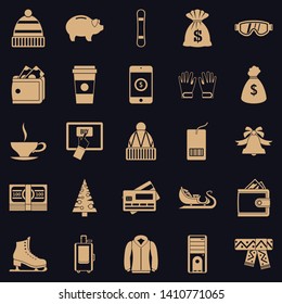 Winter sale icons set. Simple set of 25 winter sale vector icons for web for any design