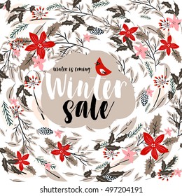 Winter sale invitation template