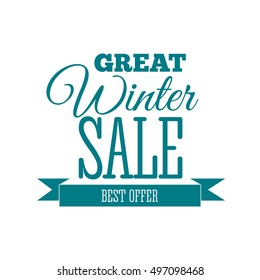 Winter sale label. Badge. Logotype of winter sale.