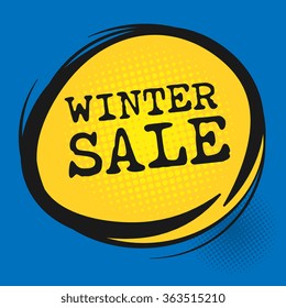 Winter Sale label, vector illustration