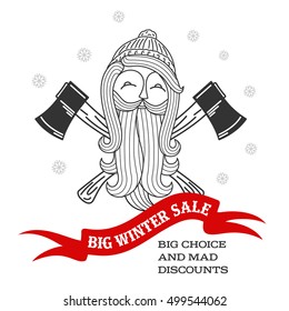 Winter sale labels and banner. Winter sale. Christmas sale. New year sale. Vector Illustration. Web banners, advertisements, brochures, business templates. Isolated on a white background.
