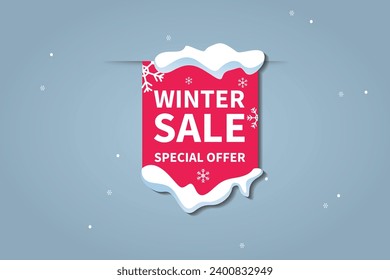 Winter sale label.Sales tags, discount red ribbon, shopping tags Free Vector editable background best offer