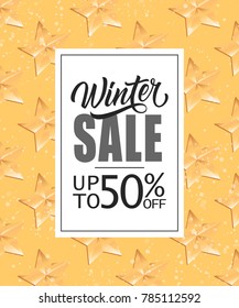 Winter Sale Lettering with Gold Stars