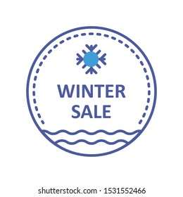 Winter sale line color icon. Special offer sticker. Vector pictogram. Low price sign. Symbol for web page, app, promo. Vector isolated object. Editable stroke.