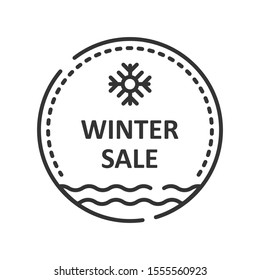 Winter sale line color icon. Special offer sticker. Vector pictogram. Low price sign. Symbol for web page, app, promo.
