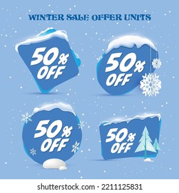 Winter Sale offer units - vector illustration