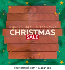 Winter sale Poster. Christmas sale. Vector illustration.