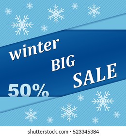 Winter sale poster design background. Vector illustration.