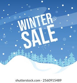 Winter sale poster design with snowflakes Free Vector. Winter season sale horizontal banner template