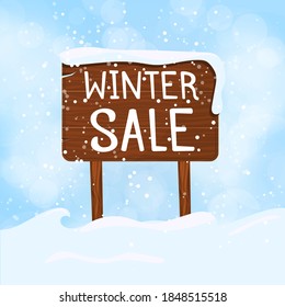 Winter sale poster design template or Background. Creative business promotional vector. Discount offer for christmas holiday banner. Winter season clearance special marketing card.
