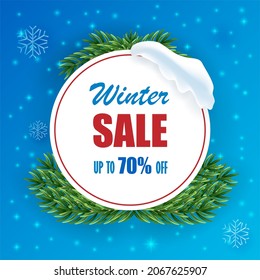 Winter sale poster design template or Background. Creative business promotional . Vector