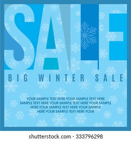 Winter sale poster design template or Background. Creative business promotional vector.