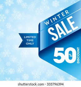 Winter sale poster design template or Background. Creative business promotional vector.