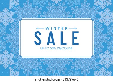 Winter sale poster design template or Background. Creative business promotional vector.
