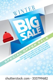 Winter sale poster design template or Background. Creative business promotional vector.
