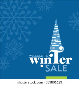 Winter sale poster design template or Background. Creative business promotional vector.