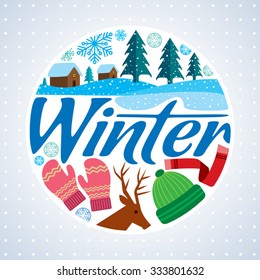 Winter sale poster design template or Background. Creative business promotional vector.